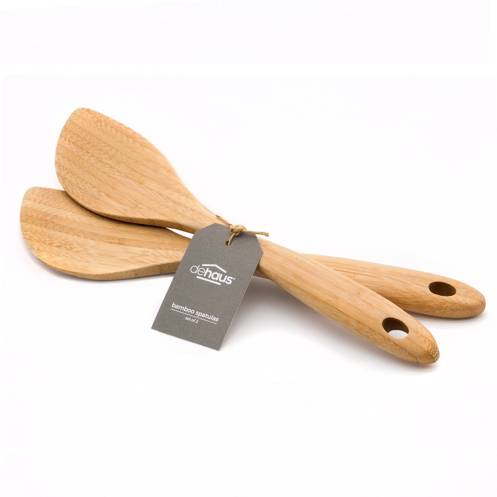 Dehaus Pack of 2 Premium Bamboo Spatulas, 32cm x 6.5cm Kitchen Utensils Dehaus Ltd.