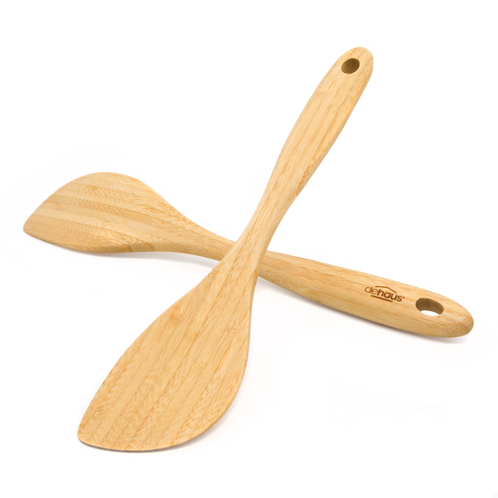 Dehaus Pack of 2 Premium Bamboo Spatulas, 32cm x 6.5cm Kitchen Utensils Dehaus Ltd.