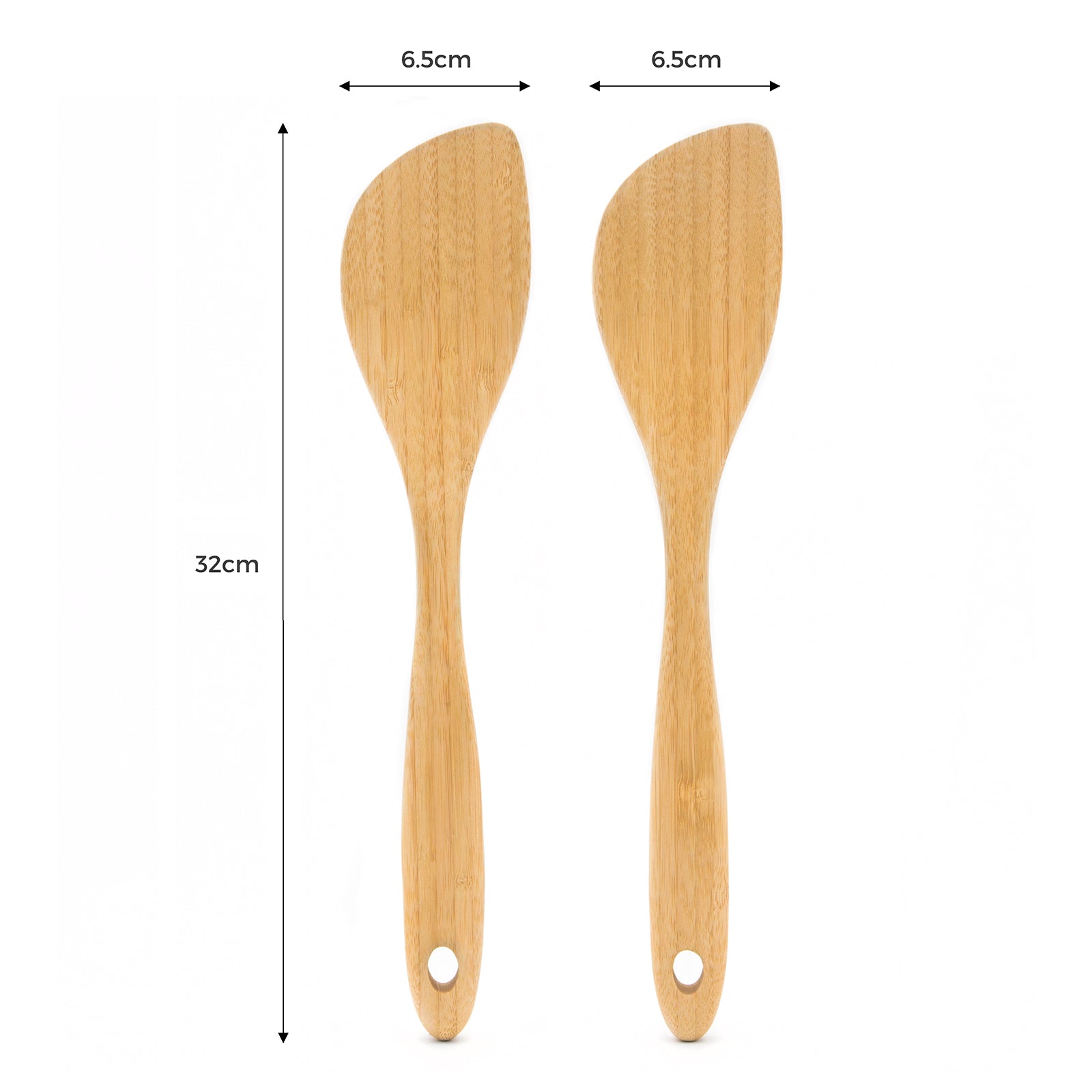 Dehaus Pack of 2 Premium Bamboo Spatulas, 32cm x 6.5cm Kitchen Utensils Dehaus Ltd.